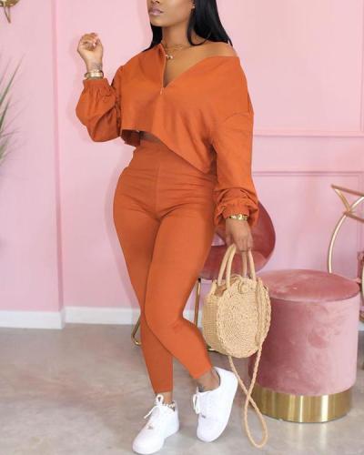 Casual Two-piece Long-sleeved Trouser Suit