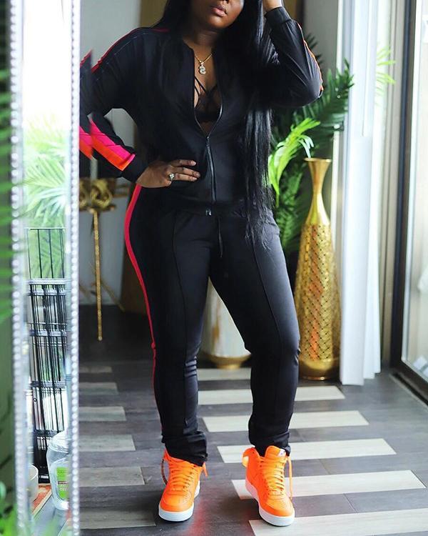 Casual Long Sleeve Plus Size Womens Tracksuit Set
