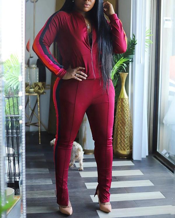 Casual Long Sleeve Plus Size Womens Tracksuit Set