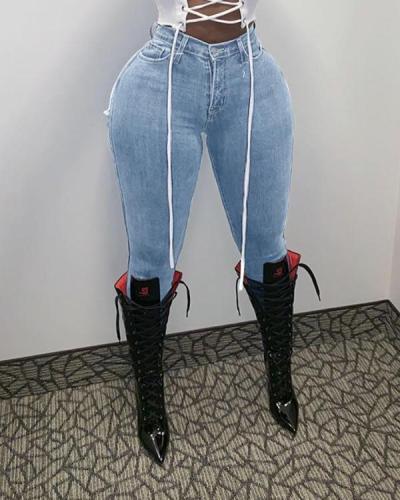 Chic Stretch Plus Size Skinny Ripped Jeans
