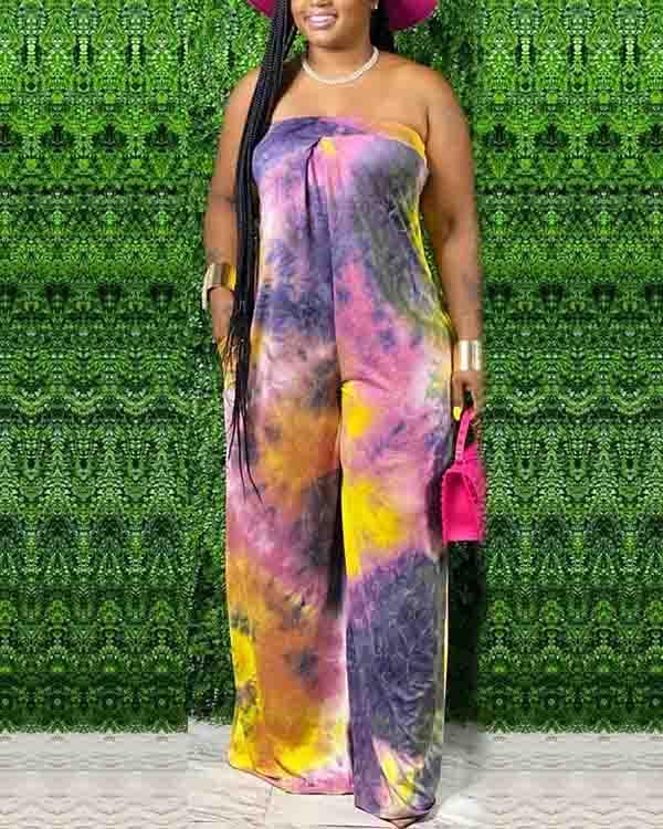 tie dye jumpsuit plus size