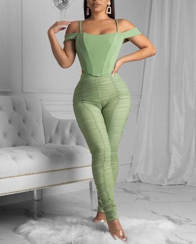 Sexy Mesh Double Layer Two-piece Set