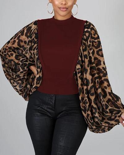 Leopard Puff-Sleeve Top