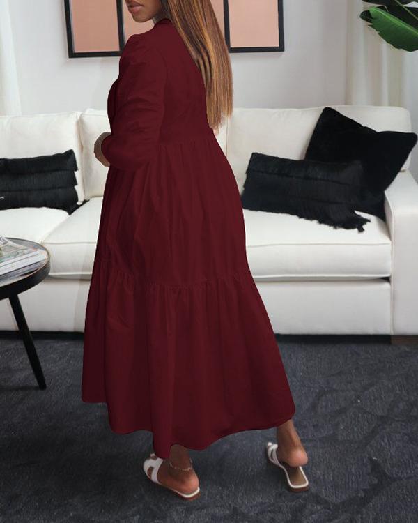 Long Sleeve Round Neck Casual Dress