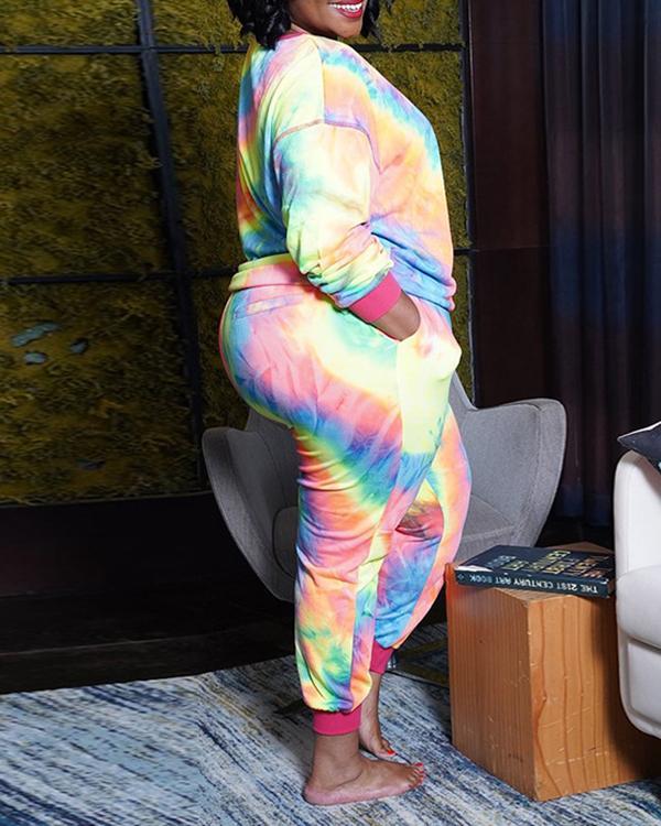 Fashion Print Casual Plus Size Two-piece Suit