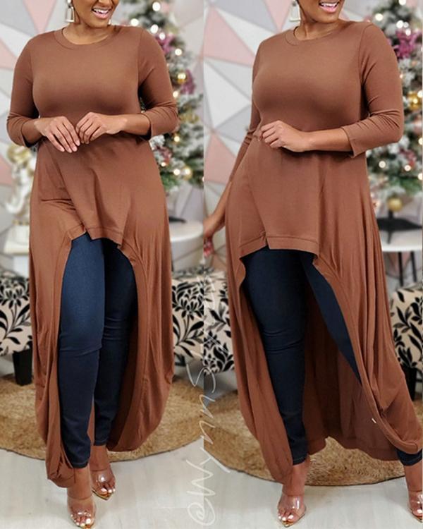 Solid Color Knitted Loose Oversized Top Dress