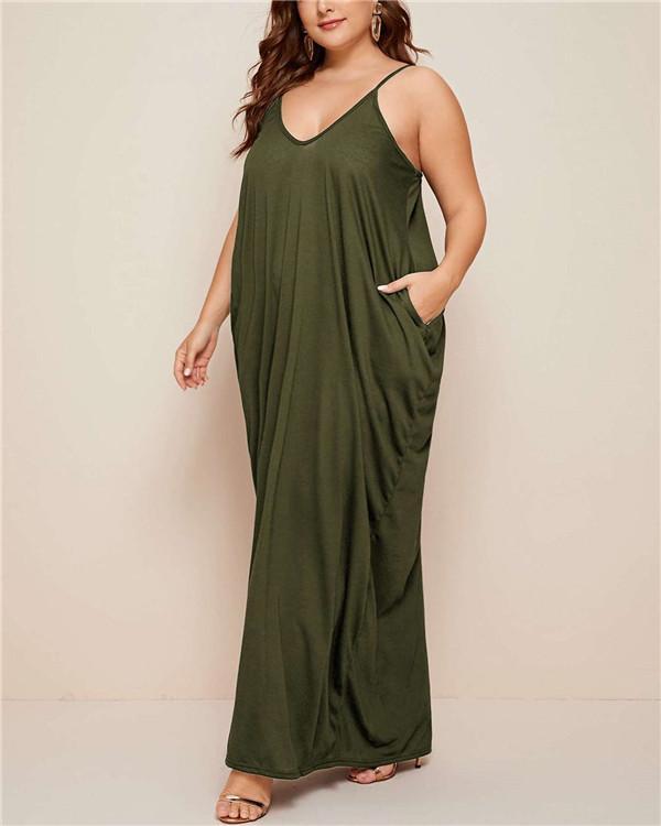 Pockets Slip Maxi Dress