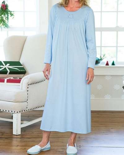 Calida Long-sleeve Soft Cotton Nightgown