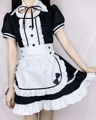 Sexy Maid Cosplay Costume Women French Maid Dress Schoolgirl Outfit Babydoll Dresses