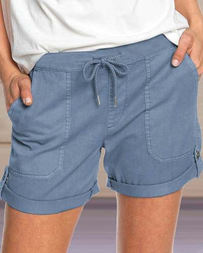Hot Sale Casual Straight Mid Waist Shorts