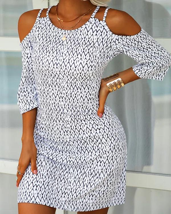 Cotton Blend Casual Half Sleeve Printed Dresses