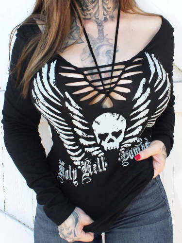 Sexy Long Sleeve Vintage Goth Top