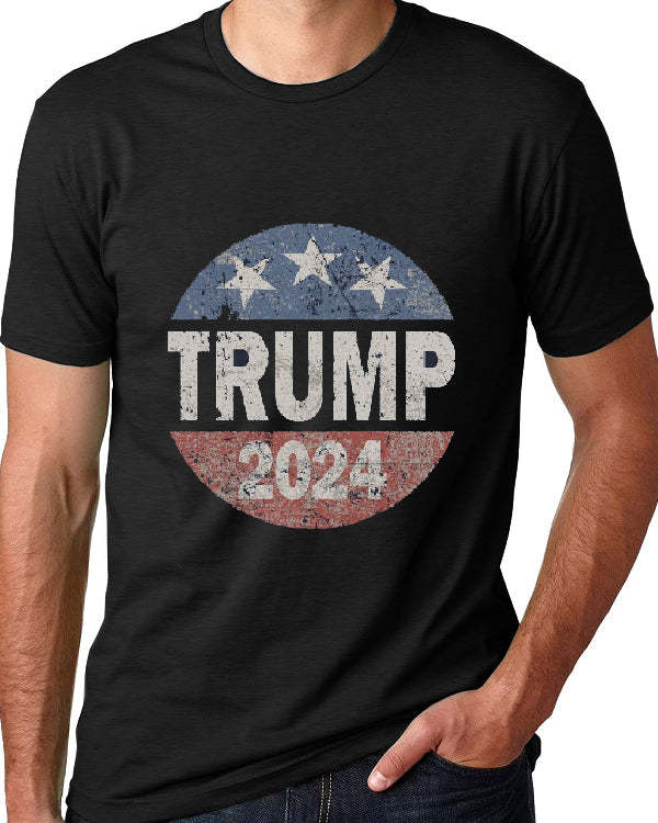 Men's TRUMP 2024 Print Casual Short Sleeve Printed T-Shirt
