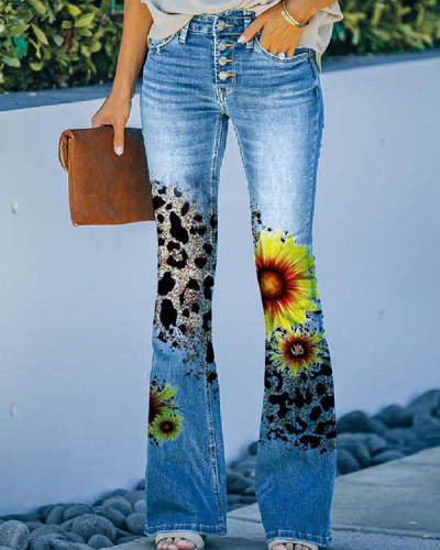 Women's Sunflower Leopard Print Pants
