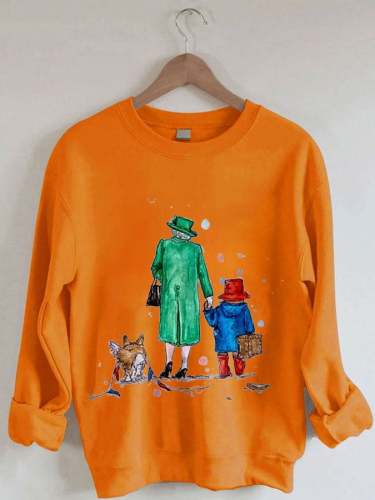 Women's Queen Of England Print Sweatshirt