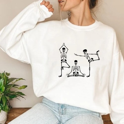 Funny Halloween Skeleton Yoga Sweatshirt