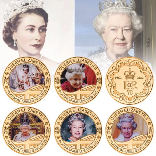 Her Majesty The Queen Elizabeth II Gold Plated Commemorative Coins