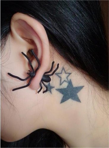 Women's Halloween Black Spider Creative Stud Earrings