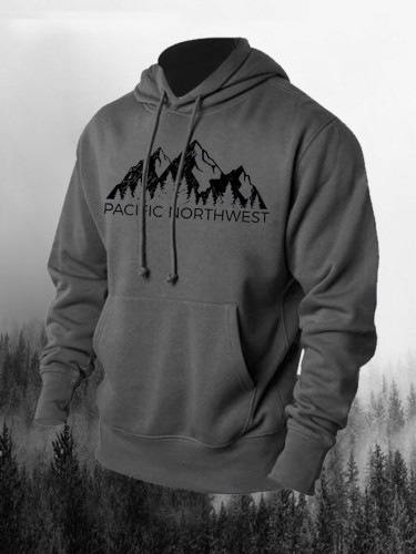 Pacific Northwest Mountains Printed Men's Hoodie