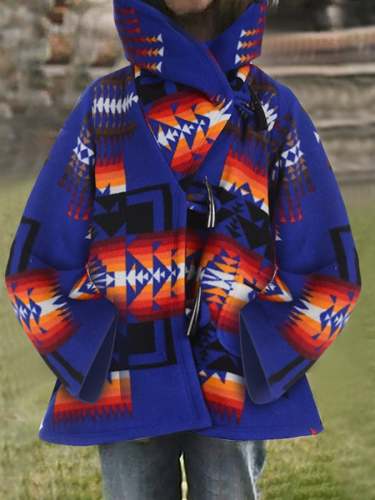 Women's Western Pattern Woolen Coat