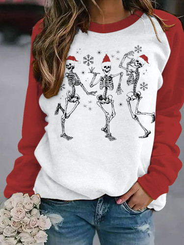 Dancing Skeletons Print Sweatshirt