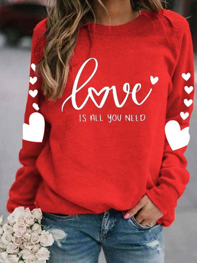 Women's Love Print Casual Sweatshirt