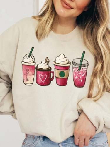 Women's Valentine Coffee Heart Sweatshirt