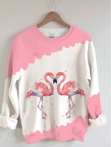Women's Flamingo Fun Print Casual Sweatshirt