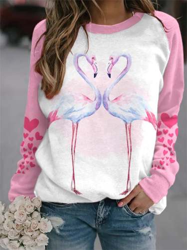 Women’s Love Flamingo Valentine Sweatshirt