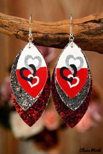 Valentine's Day Heart Multilayer Earrings