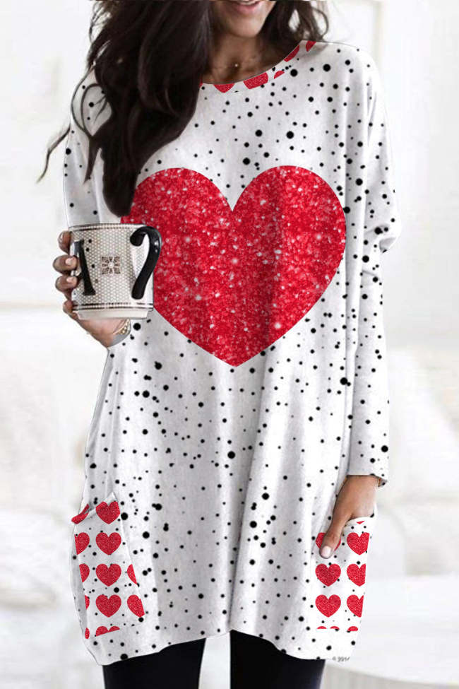 Valentine's Day Love Heart Tunic with Pockets