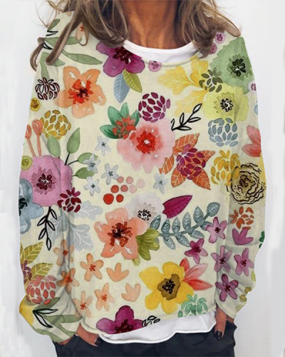 Women's Floral Print Sweatshirt