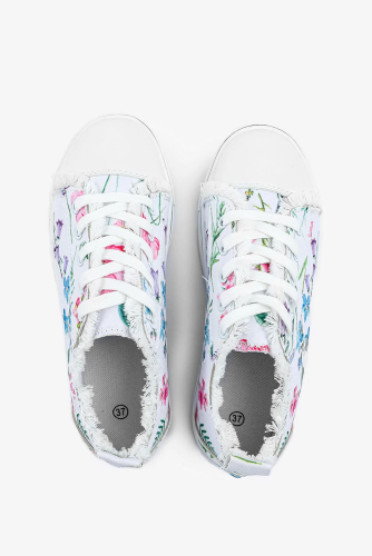 Floral Print Canvas Sneakers