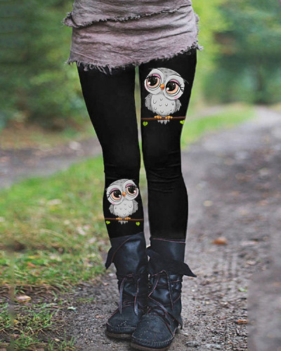 Owl Casual Print Leggings