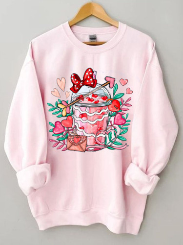 Valentine Coffee Print Sweatshirt