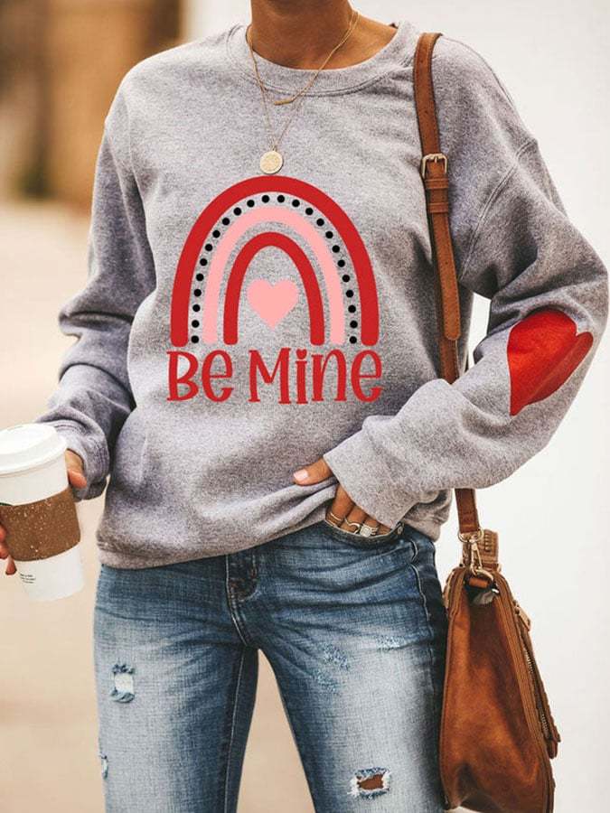 Women's Be Mine Print Long Sleeve Sweatshirt