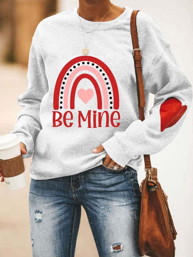 Women's Be Mine Print Long Sleeve Sweatshirt