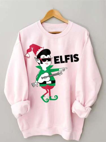 Women's Musical Note King Of Rock Roll Print Casual Sweatshirt