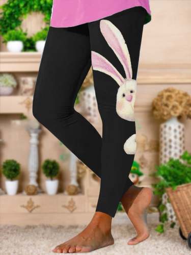 Women's Easter Cute Bunny Print Yoga Leggings
