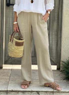 Classic Pants In Natural -Size S/3XL