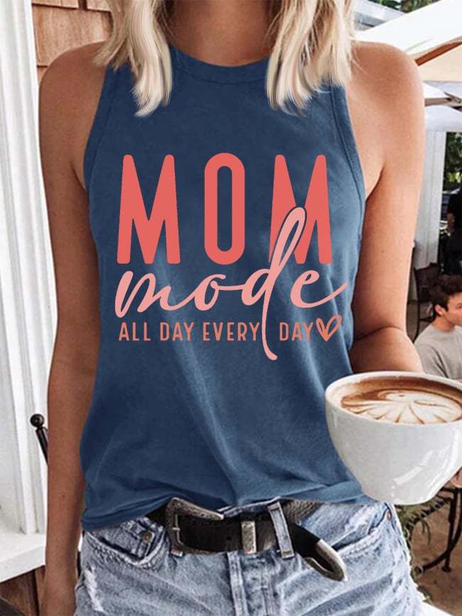 Women's Mom Mode All Day Every Day Print Tank Top