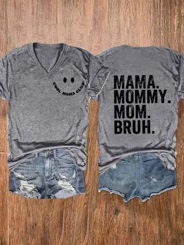 Women's Cool Moms Club  Print Casual T-Shirt