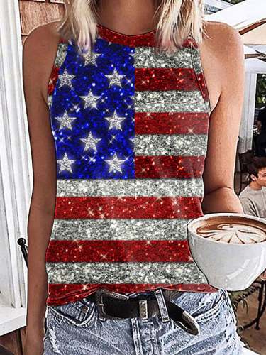 Women's Women's Flag Print Tank Top Vest