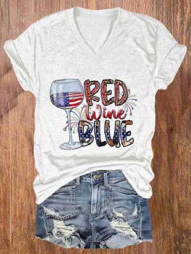 Red wine and blue Casual T-Shirt