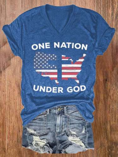 Women's One Nation Under God Casual T-Shirt