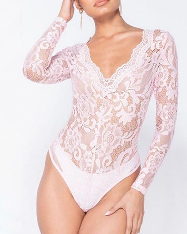Luxe Long Sleeve Teddy Sexy Lingerie