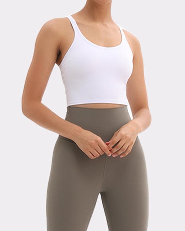 (With Padded)Comfortable Yoga U-Neck  Plain Sports Vest Glamor