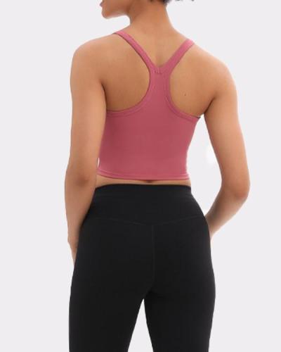 (With Padded)Comfortable Yoga U-Neck  Plain Sports Vest Glamor