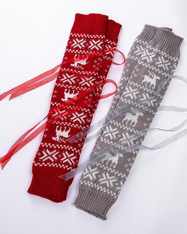 Christmas Knitted Over Knee High Thigh Socks