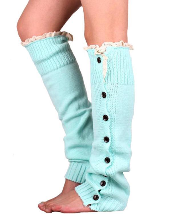 Ladies Christmas Lace Over Knee Woolen Socks Legs